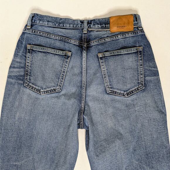 Moussy Vintage Evelyn Cropped Straight 29 High Rise Raw Hem '90s Aesthetic - Picture 5 of 10